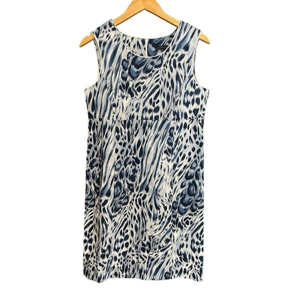 Courtenay Leopard Sheath Dress Blue Size 12 Sleeveless NWT - Picture 7 of 8
